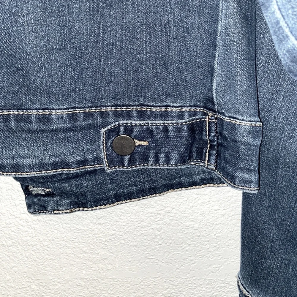 Earl Medium Wash Blue Jean Denim Urban Edgy Streetwear Trucker Jean Jacket 3049 - Picture 6 of 8